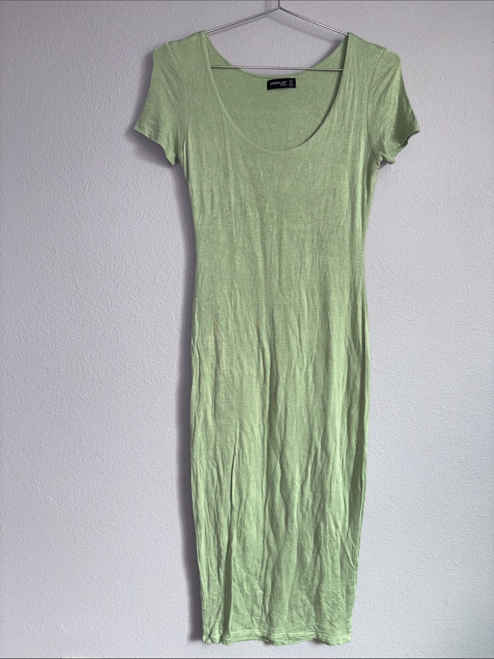 Sleek Mint Green Midi Dress